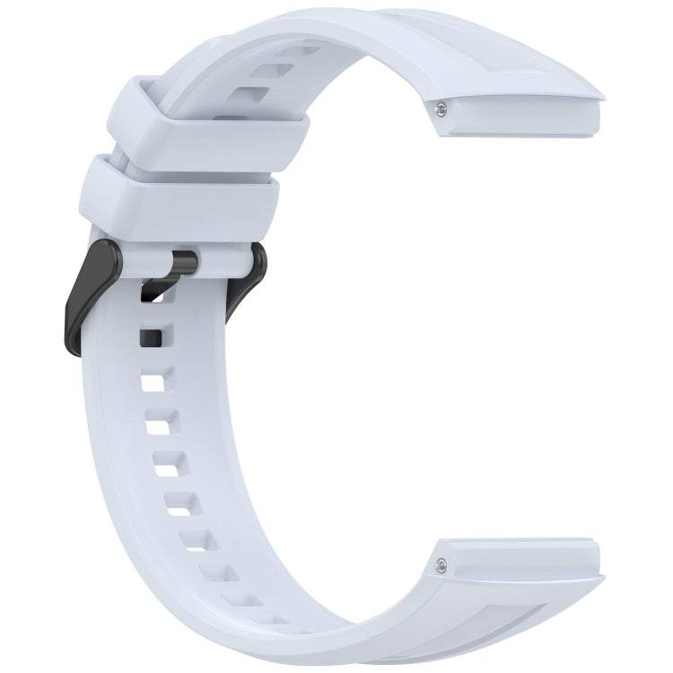 For Huawei Watch GT 5 Pro 46mm Black Steel Buckle Liquid Silicone Watch Band(Light Blue) by bashfashion