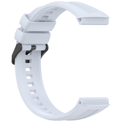 For Huawei Watch GT 5 Pro 46mm Black Steel Buckle Liquid Silicone Watch Band(Light Blue) by bashfashion