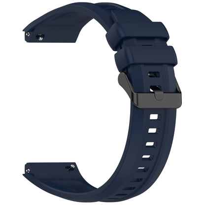 For Huawei Watch GT 5 Pro 46mm Black Steel Buckle Liquid Silicone Watch Band(Ink Blue) by bashfashion