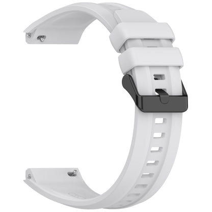 For Huawei Watch GT 5 Pro 46mm Black Steel Buckle Liquid Silicone Watch Band(Coconut Gray) by bashfashion