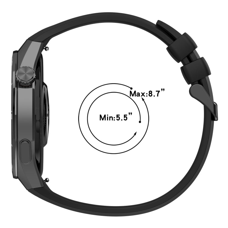 For Huawei Watch GT 5 Pro 46mm Black Steel Buckle Liquid Silicone Watch Band(Ivory White) by bashfashion