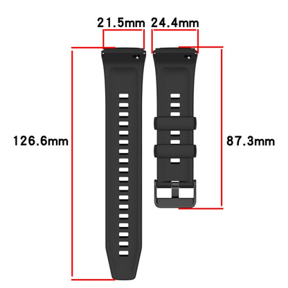 For Huawei Watch GT 5 Pro 46mm Black Steel Buckle Liquid Silicone Watch Band(Orange) by bashfashion