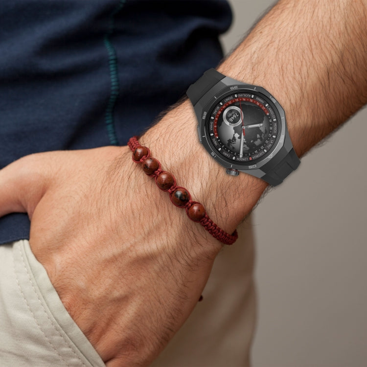 For Huawei Watch GT 5 Pro 46mm Black Steel Buckle Liquid Silicone Watch Band(Coconut Gray) by bashfashion