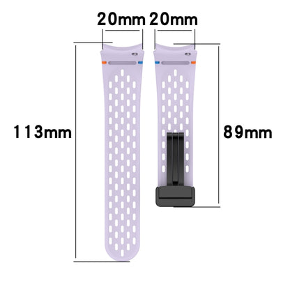 For Samsung Galaxy Watch 7 40 / 44mm Holes Style Stitched Folding Buckle Silicone Watch Band(White) by bashfashion