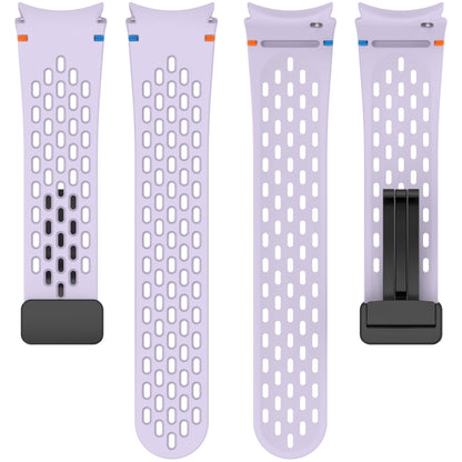 For Samsung Galaxy Watch 7 40 / 44mm Holes Style Stitched Folding Buckle Silicone Watch Band(White) by bashfashion