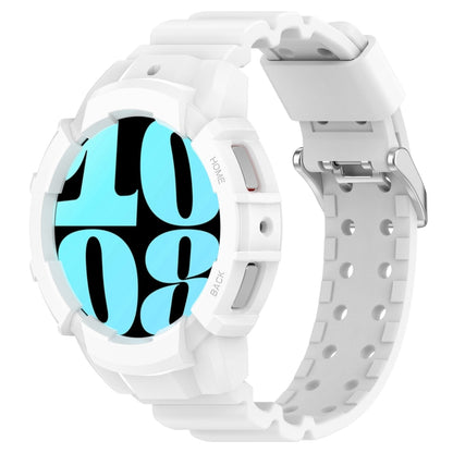 For Samsung Galaxy Watch 7 40mm Armor Silicone Watch Band with Watch Case Set(White) by bashfashion