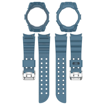 For Samsung Galaxy Watch 7 40mm Armor Silicone Watch Band with Watch Case Set(Blue) by bashfashion