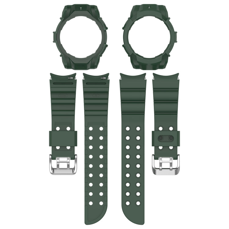 For Samsung Galaxy Watch 7 40mm Armor Silicone Watch Band with Watch Case Set(Green) by bashfashion