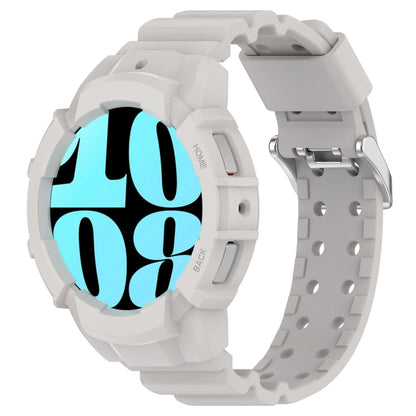 For Samsung Galaxy Watch 7 40mm Armor Silicone Watch Band with Watch Case Set(Light Gray) by bashfashion