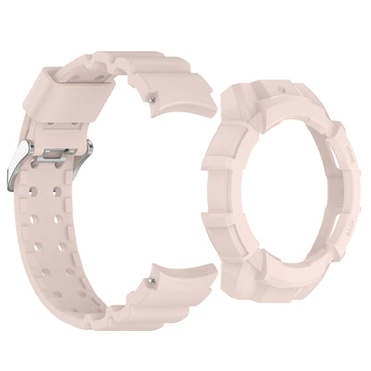 For Samsung Galaxy Watch 7 40mm Armor Silicone Watch Band with Watch Case Set(Pink) by bashfashion