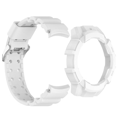 For Samsung Galaxy Watch 7 44mm Armor Silicone Watch Band with Watch Case Set(White) by bashfashion