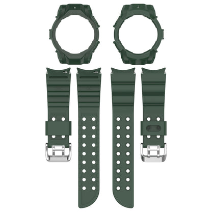 For Samsung Galaxy Watch 7 44mm Armor Silicone Watch Band with Watch Case Set(Green) by bashfashion