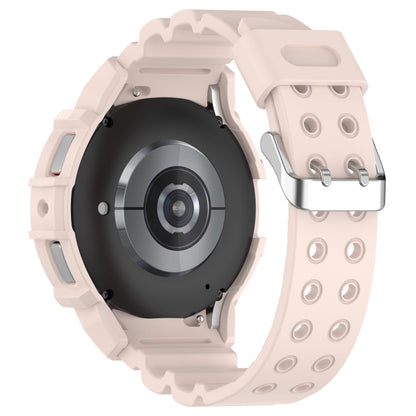 For Samsung Galaxy Watch 7 44mm Armor Silicone Watch Band with Watch Case Set(Pink) by bashfashion