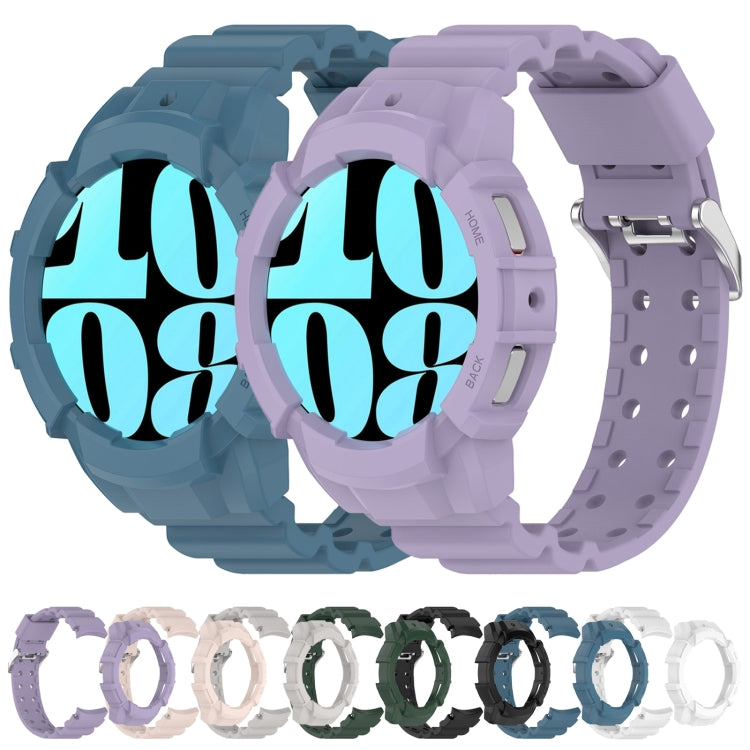 For Samsung Galaxy Watch 7 44mm Armor Silicone Watch Band with Watch Case Set(Light Gray) by bashfashion