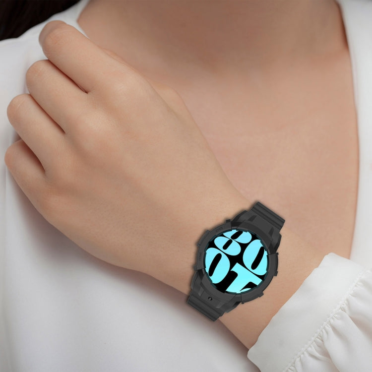 For Samsung Galaxy Watch 7 40mm Armor Silicone Watch Band with Watch Case Set(Blue) by bashfashion