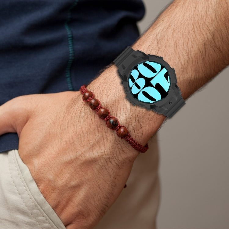 For Samsung Galaxy Watch 7 44mm Armor Silicone Watch Band with Watch Case Set(Green) by bashfashion