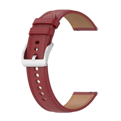 For Honor Watch ES Stainless Steel Quick Release Buckle 20mm Genuine Leather Watch Band(Red) by bashfashion