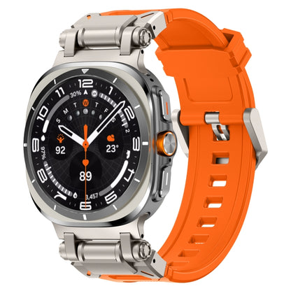 For Samsung Galaxy Watch Ultra 47mm / Ultra 2025 Titanium Connector Quick Release Silicone Watch Band(Orange) by bashfashion