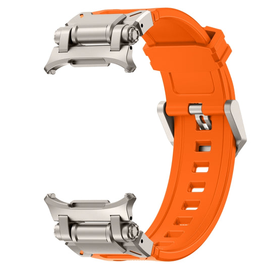 For Samsung Galaxy Watch Ultra 47mm / Ultra 2025 Titanium Connector Quick Release Silicone Watch Band(Orange) by bashfashion