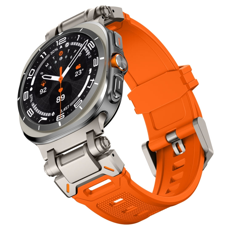 For Samsung Galaxy Watch Ultra 47mm / Ultra 2025 Titanium Connector Quick Release Silicone Watch Band(Orange) by bashfashion