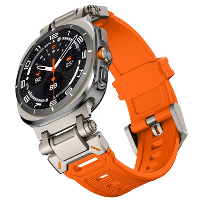 For Samsung Galaxy Watch Ultra 47mm / Ultra 2025 Titanium Connector Quick Release Silicone Watch Band(Orange) by bashfashion