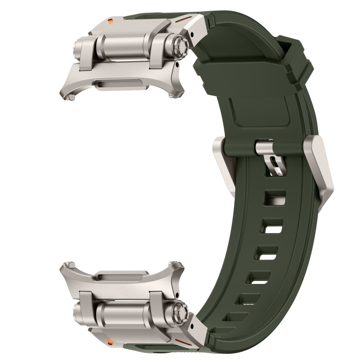 For Samsung Galaxy Watch Ultra 47mm / Ultra 2025 Titanium Connector Quick Release Silicone Watch Band(Green) by bashfashion