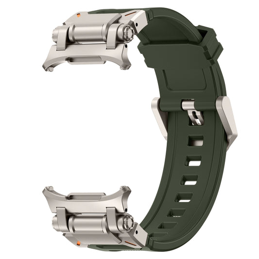 For Samsung Galaxy Watch Ultra 47mm / Ultra 2025 Titanium Connector Quick Release Silicone Watch Band(Green) by bashfashion