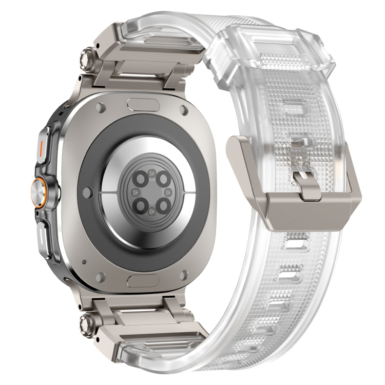 For Samsung Galaxy Watch Ultra 47mm / Ultra 2025 Titanium Connector Quick Release Silicone Watch Band(Transparent) by bashfashion