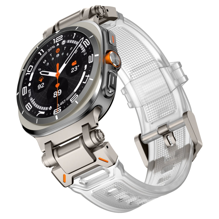 For Samsung Galaxy Watch Ultra 47mm / Ultra 2025 Titanium Connector Quick Release Silicone Watch Band(Transparent) by bashfashion