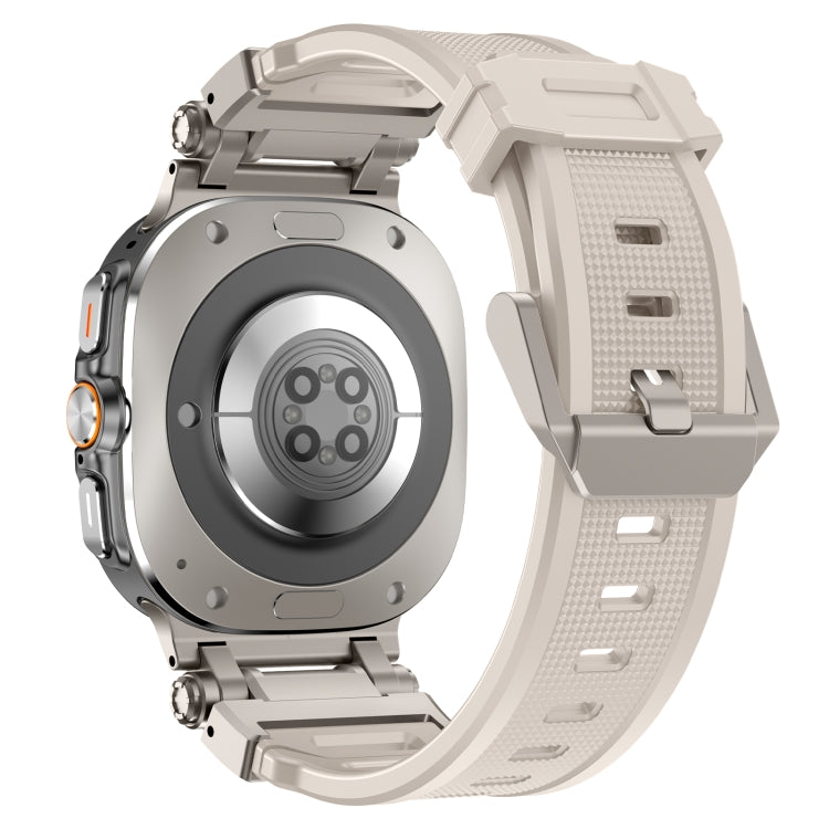 For Samsung Galaxy Watch Ultra 47mm / Ultra 2025 Titanium Connector Quick Release Silicone Watch Band(Starlight) by bashfashion