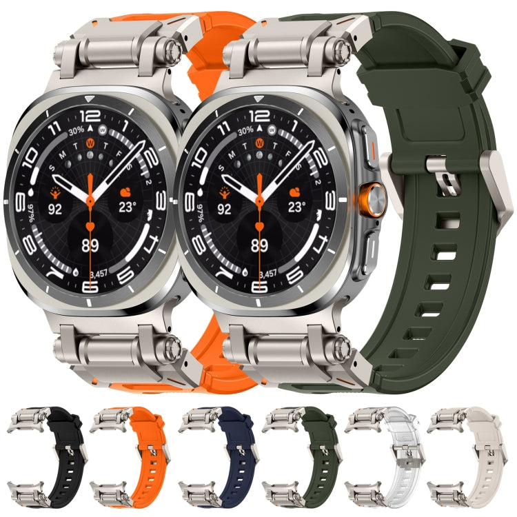 For Samsung Galaxy Watch Ultra 47mm / Ultra 2025 Titanium Connector Quick Release Silicone Watch Band(Green) by bashfashion