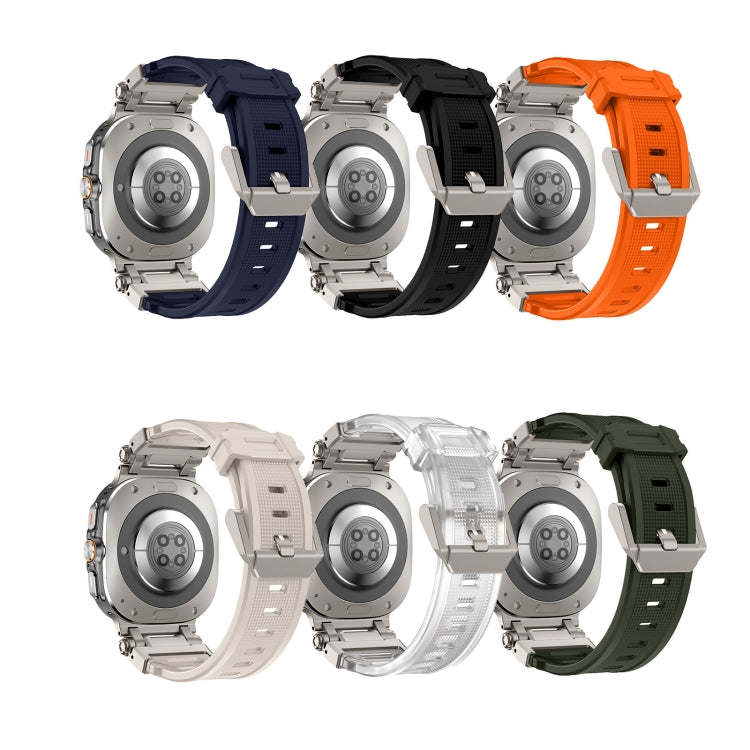 For Samsung Galaxy Watch Ultra 47mm / Ultra 2025 Titanium Connector Quick Release Silicone Watch Band(Orange) by bashfashion