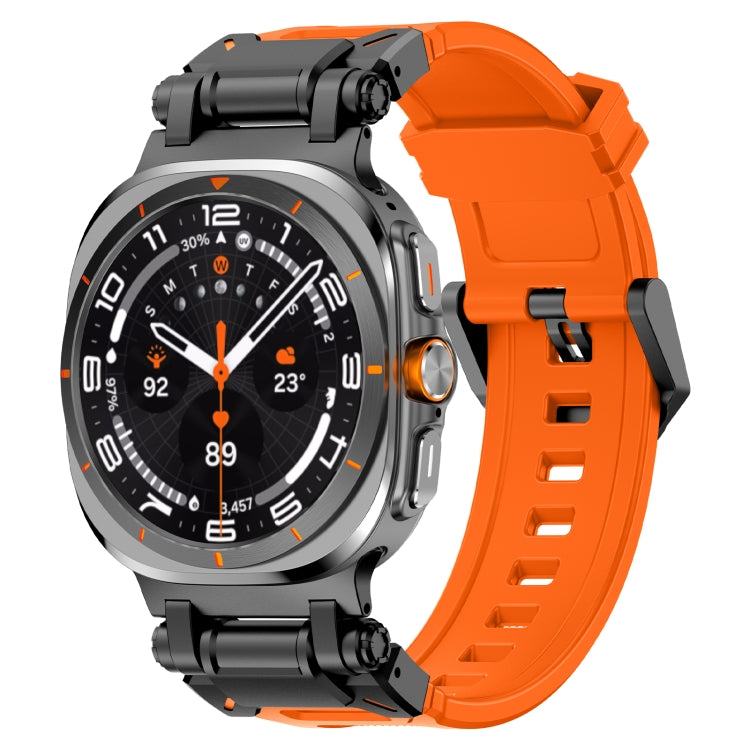 For Samsung Galaxy Watch Ultra 47mm / Ultra 2025 Black Connector Quick Release Silicone Watch Band(Orange) by bashfashion