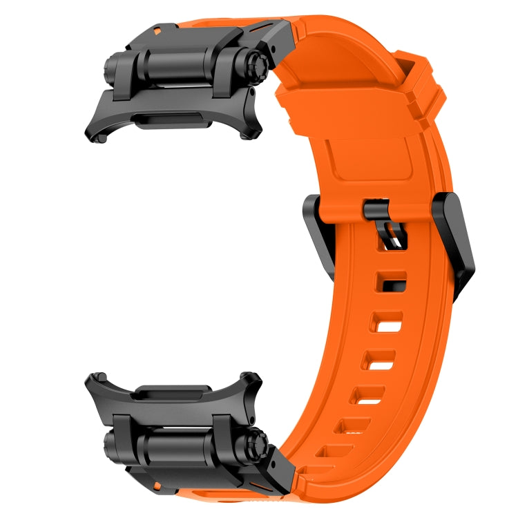 For Samsung Galaxy Watch Ultra 47mm / Ultra 2025 Black Connector Quick Release Silicone Watch Band(Orange) by bashfashion