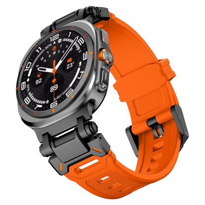 For Samsung Galaxy Watch Ultra 47mm / Ultra 2025 Black Connector Quick Release Silicone Watch Band(Orange) by bashfashion