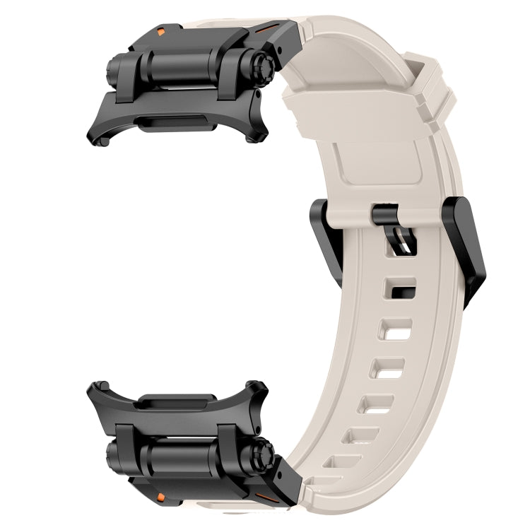 For Samsung Galaxy Watch Ultra 47mm / Ultra 2025 Black Connector Quick Release Silicone Watch Band(Starlight) by bashfashion