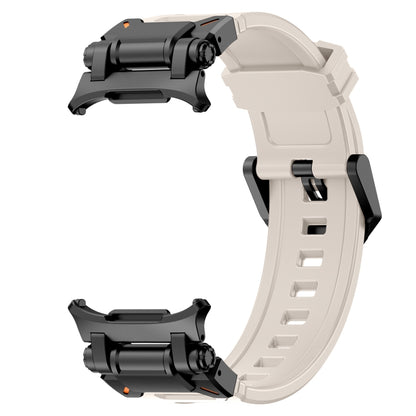 For Samsung Galaxy Watch Ultra 47mm / Ultra 2025 Black Connector Quick Release Silicone Watch Band(Starlight) by bashfashion