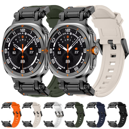 For Samsung Galaxy Watch Ultra 47mm / Ultra 2025 Black Connector Quick Release Silicone Watch Band(Starlight) by bashfashion