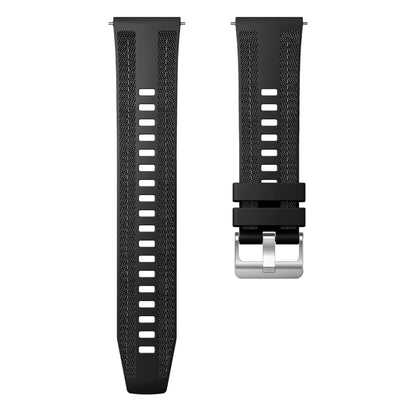 For Honor Watch 4 Pro Push Connector 22mm Hybrid Nylon Silicone Watch Band(Black) by bashfashion
