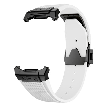 For Samsung Galaxy Watch Ultra 47mm / Ultra 2025 Black Connector Black Buckle Silicone Watch Band(Black) by bashfashion