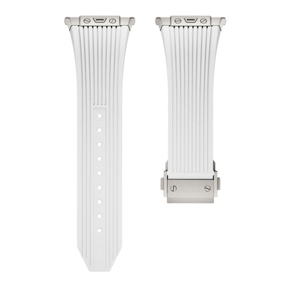 For Samsung Galaxy Watch Ultra 47mm / Ultra 2025 Titanium Connector Silver Buckle Silicone Watch Band(Black) by bashfashion