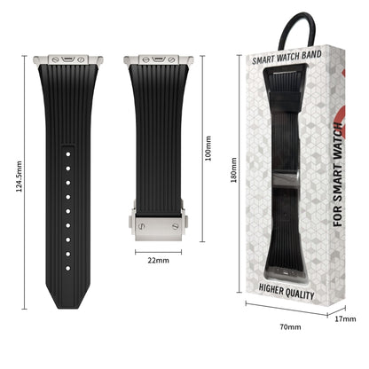 For Samsung Galaxy Watch Ultra 47mm / Ultra 2025 Titanium Connector Silver Buckle Silicone Watch Band(Gray) by bashfashion