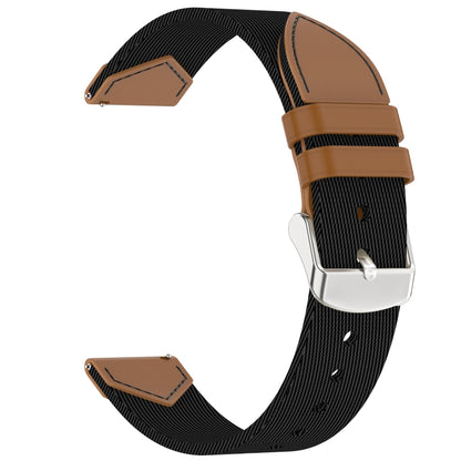 For Huawei Watch GT 5 41mm Nylon Leather Hybrid Woven Watch Band(Black Brown) by bashfashion