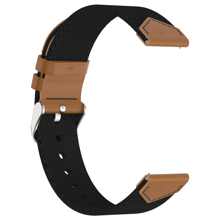 For Huawei Watch GT 5 41mm Nylon Leather Hybrid Woven Watch Band(Black Brown) by bashfashion