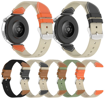 For Huawei Watch GT 5 41mm Nylon Leather Hybrid Woven Watch Band(Black Brown) by bashfashion