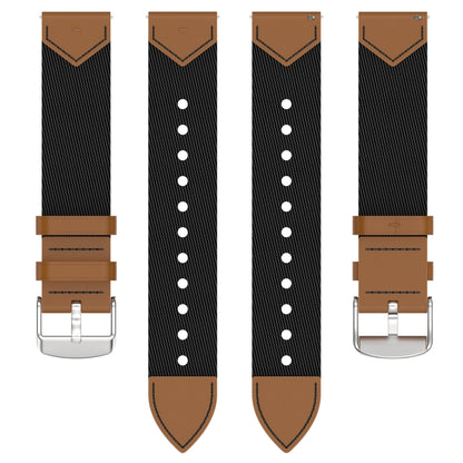 For Huawei Watch GT 5 41mm Nylon Leather Hybrid Woven Watch Band(Black Brown) by bashfashion