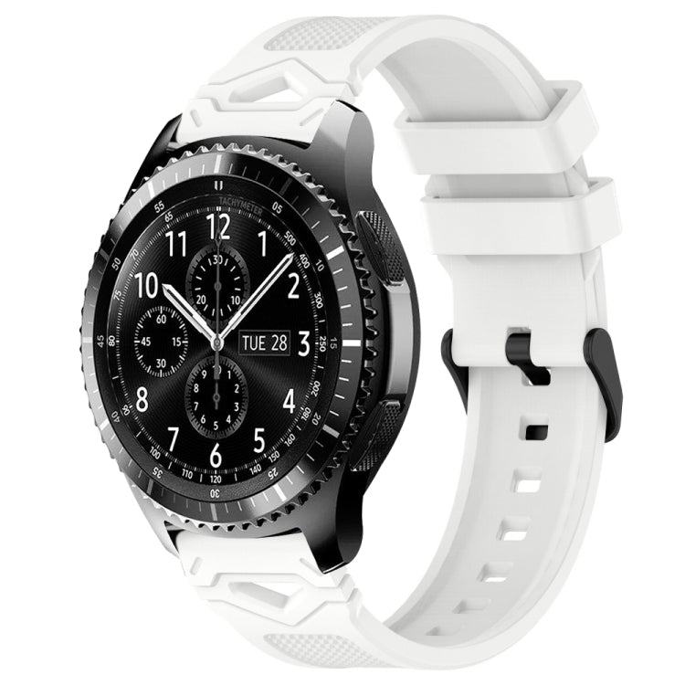 For Samsung Galaxy Watch 22mm Dotted Black Buckle Silicone Watch Band(White) by bashfashion