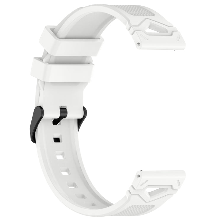 For Samsung Galaxy Watch 22mm Dotted Black Buckle Silicone Watch Band(White) by bashfashion