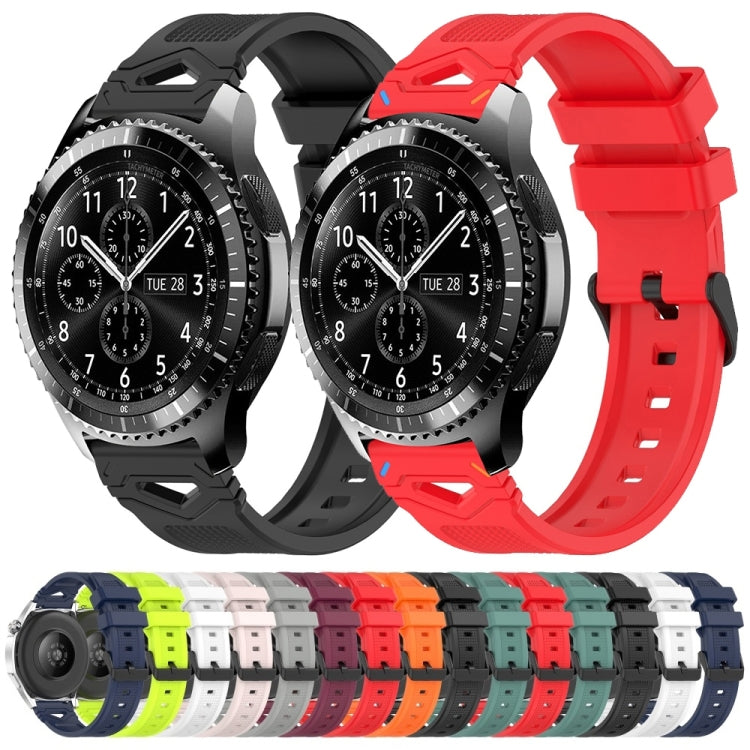 For Samsung Galaxy Watch 22mm Dotted Black Buckle Silicone Watch Band(White) by bashfashion