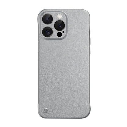 For iPhone 16 Pro Frameless Litchi Texture PC Phone Case(Titanium Silver) by bashfashion